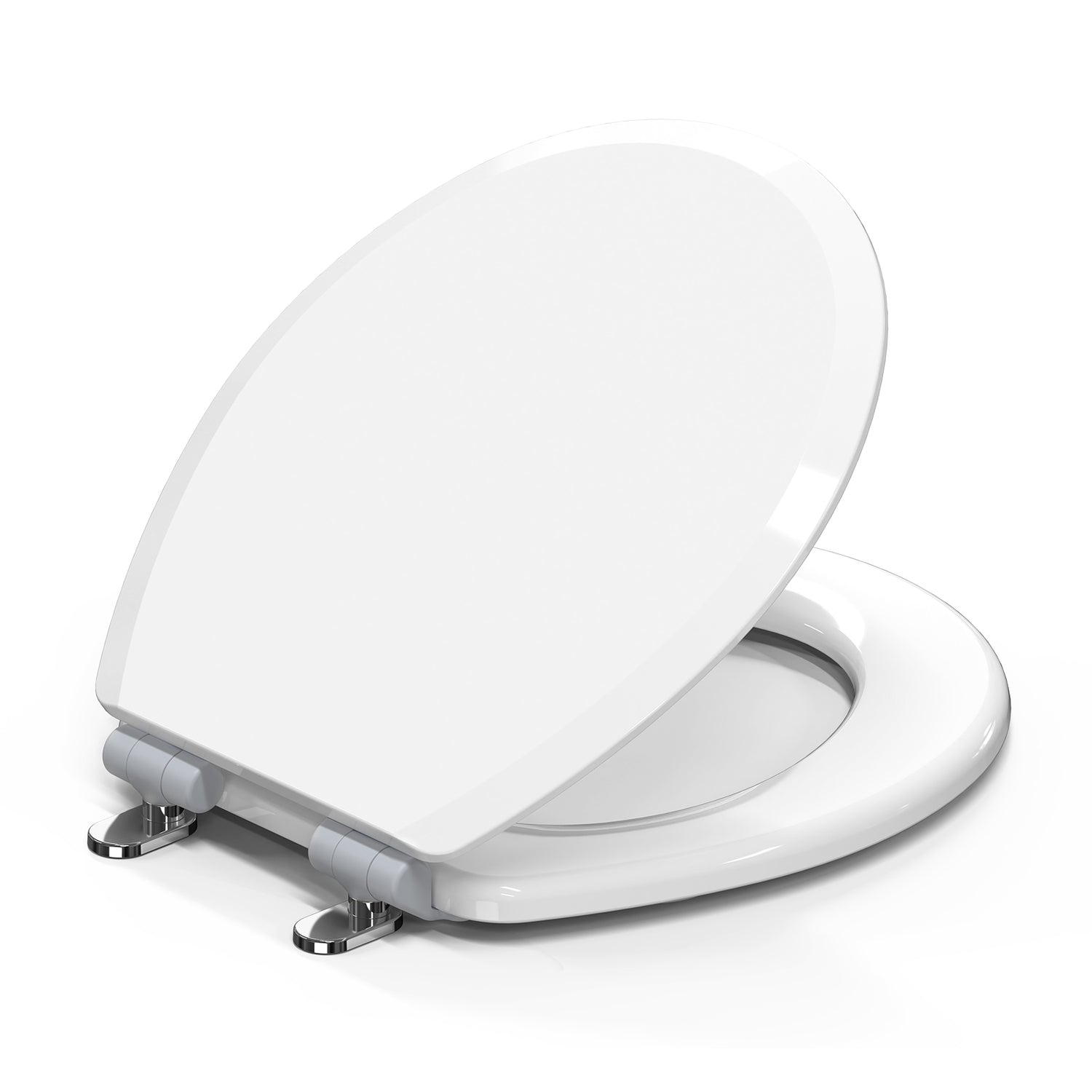 Topseat Pro Wood Toilet Seat, Round, White