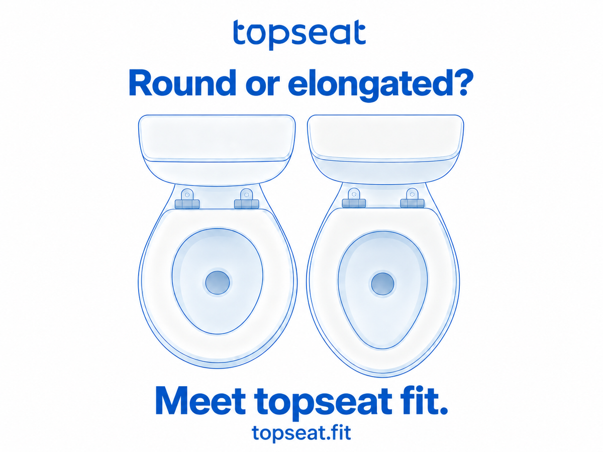 topseat fit: round and elongated toilet illustrations