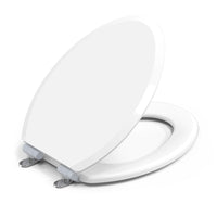 Topseat Pro Wood Toilet Seat, Elongated, White