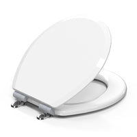 Topseat Pro Wood Toilet Seat, Round, White