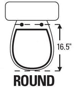 Round bamboo toilet seat dimensions, 16.5-inch length