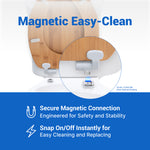 Topseat bamboo toilet seat with magnetic quick release for easy cleaning