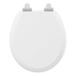 Top-down view of the Topseat Pro round white toilet seat with closed lid.