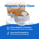 Topseat wood toilet seat in oak with magnetic quick release for easy cleaning